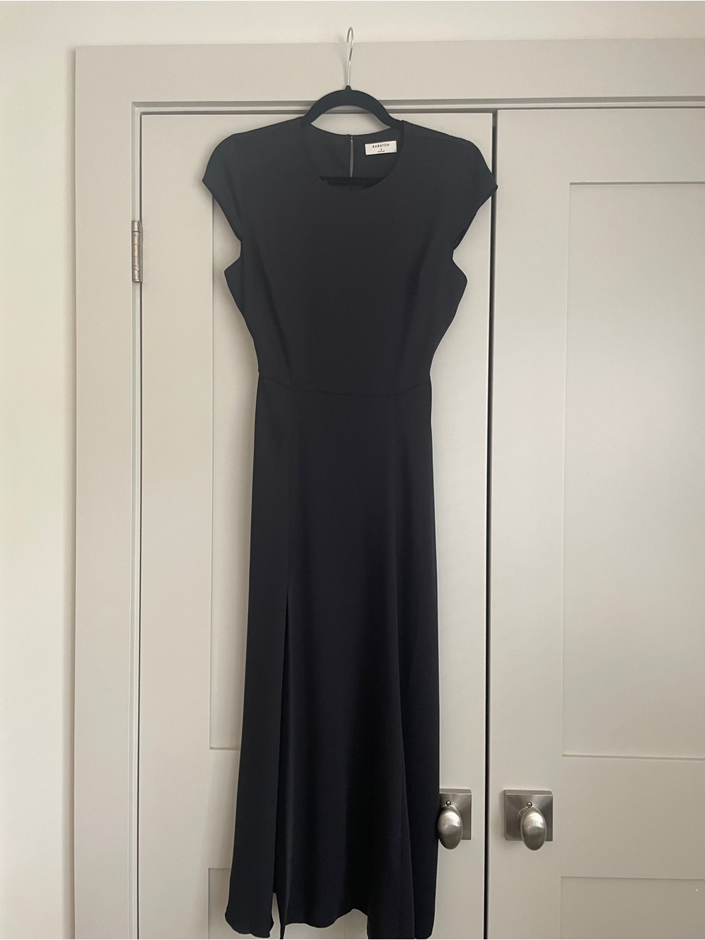 Babaton Black Maxi Dress - Sleek Cap Sleeve Design